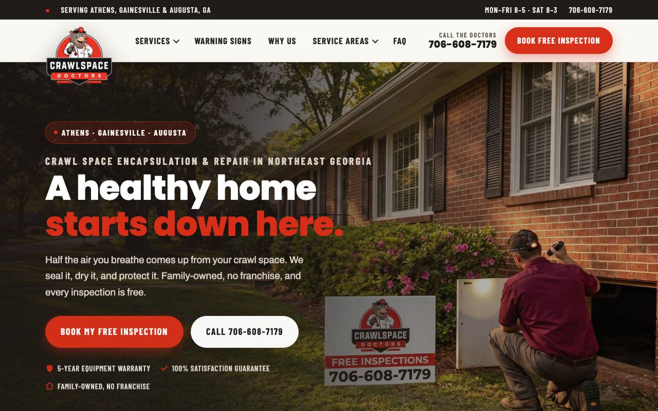Crawl Space Doctors homepage screenshot