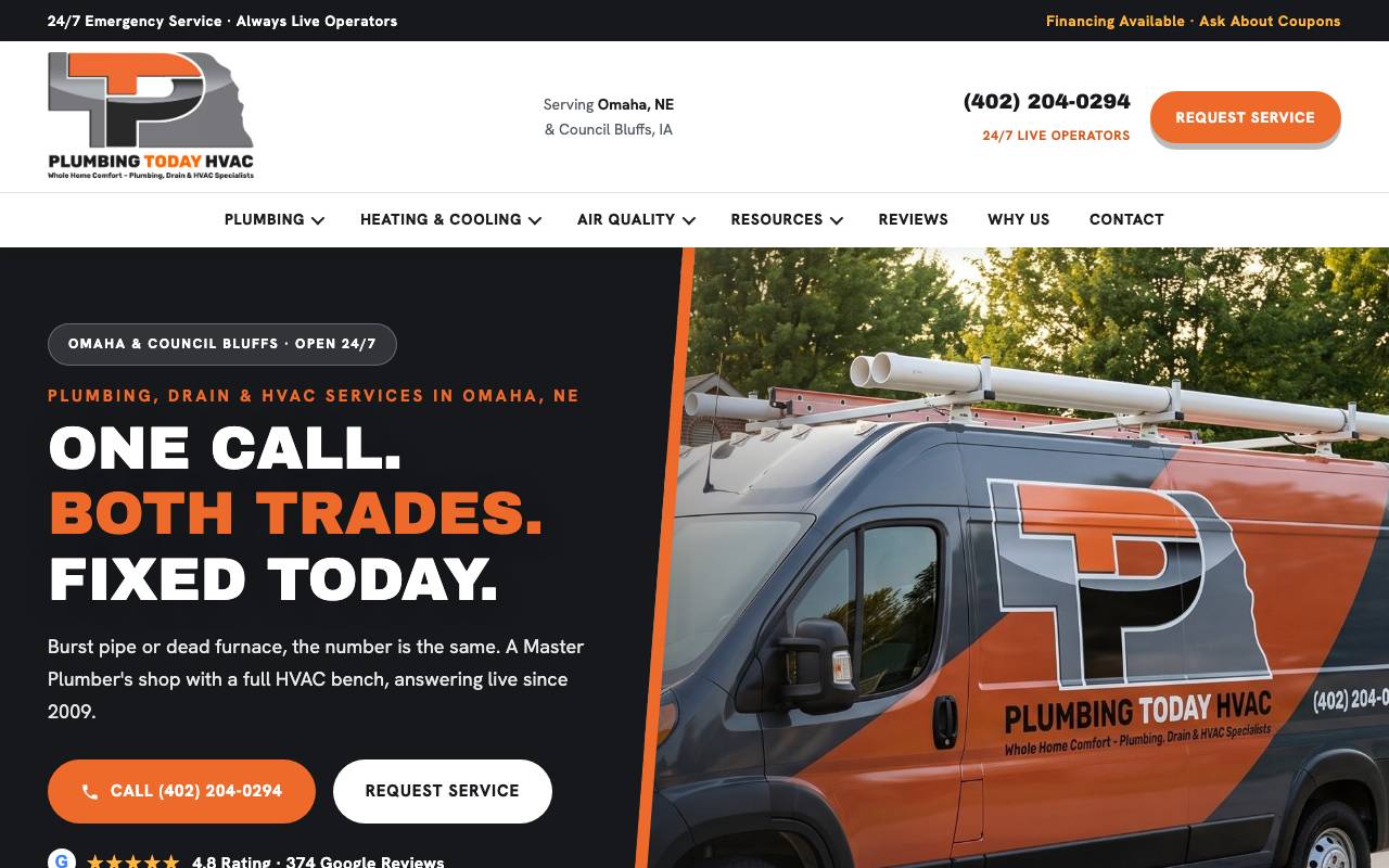 Plumbing Today HVAC homepage screenshot