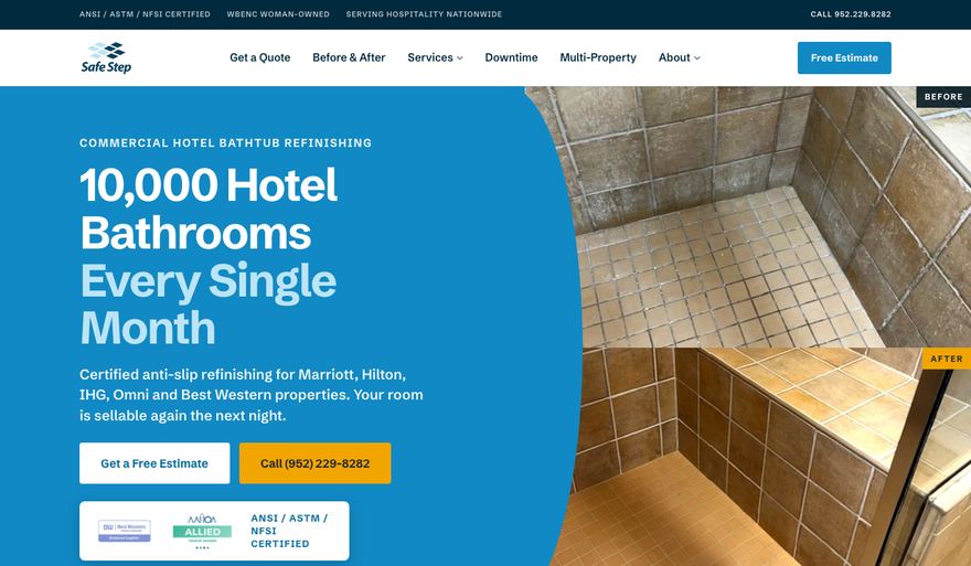 Safe Step homepage screenshot