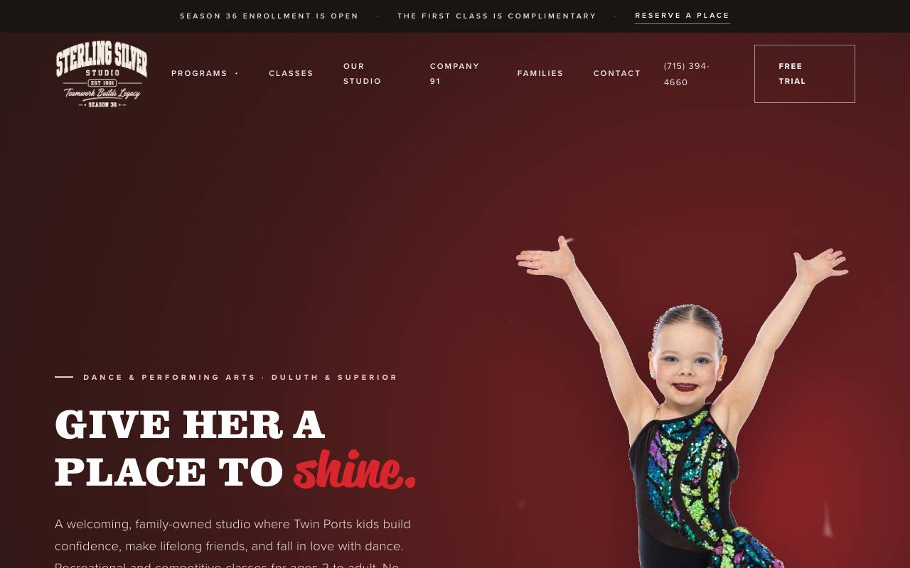 Sterling Silver Studio — V2 Varsity homepage screenshot