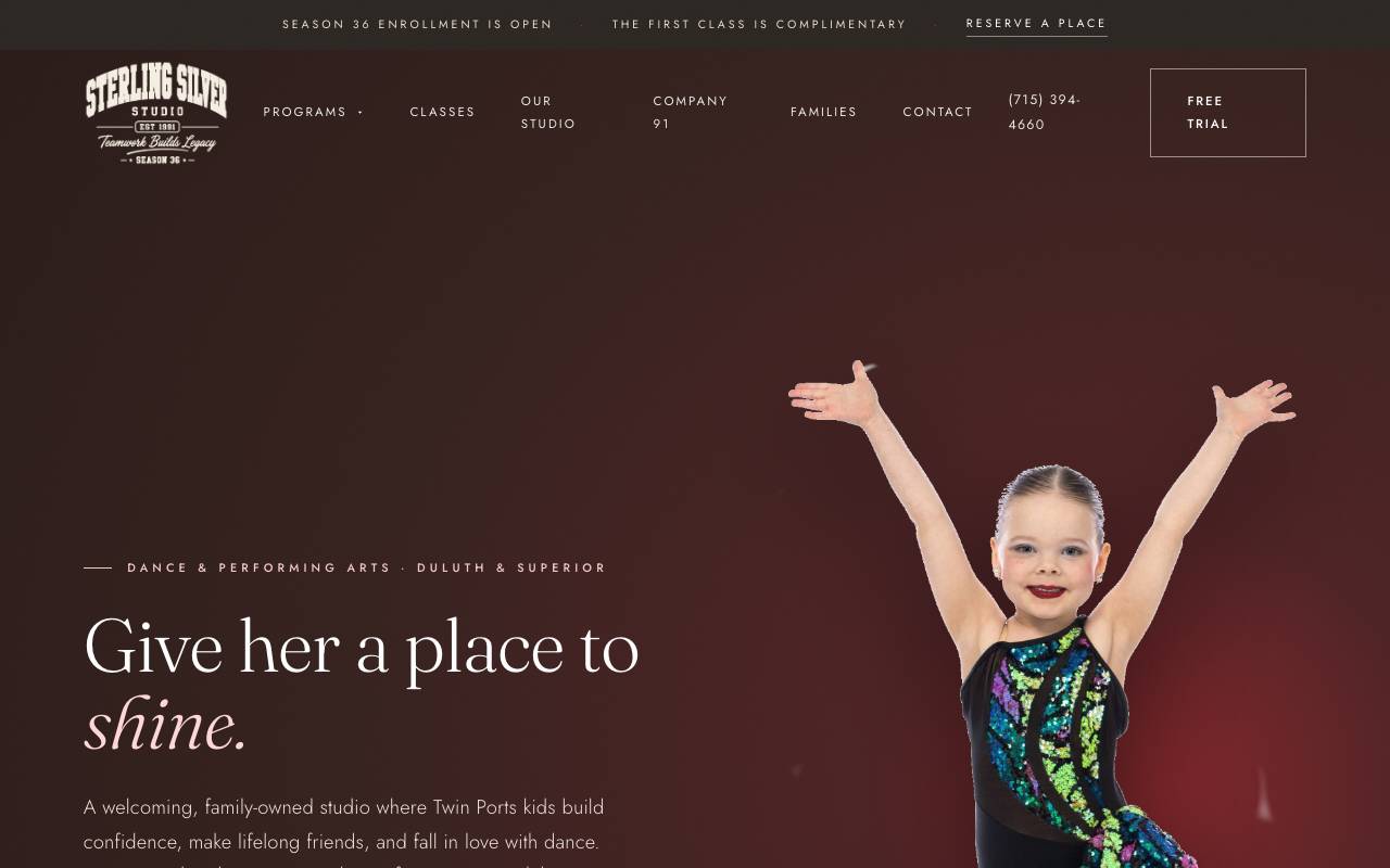 Sterling Silver Studio homepage screenshot