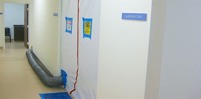 ICRA containment doorway in healthcare facility