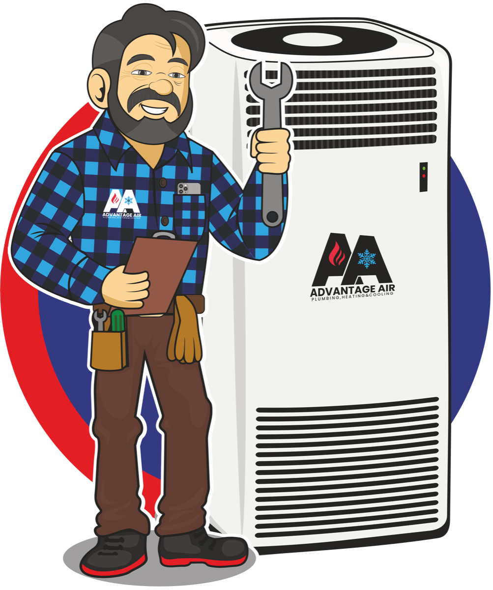 Advantage Air technician mascot holding a wrench
