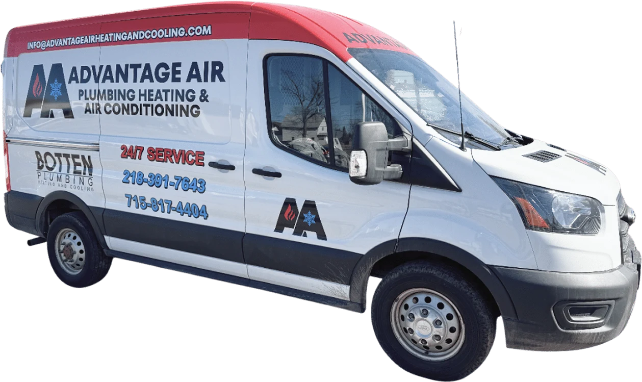The Advantage Air fleet van with the AA wrap and Botten Plumbing mark
