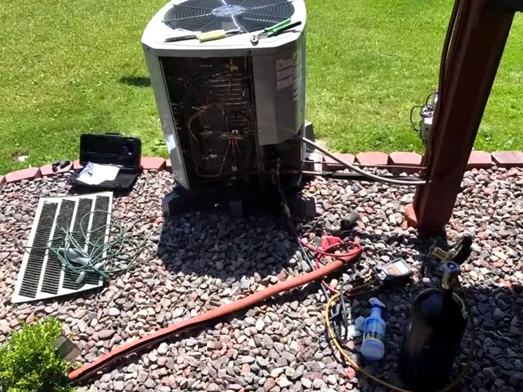 AC condenser on a new pad