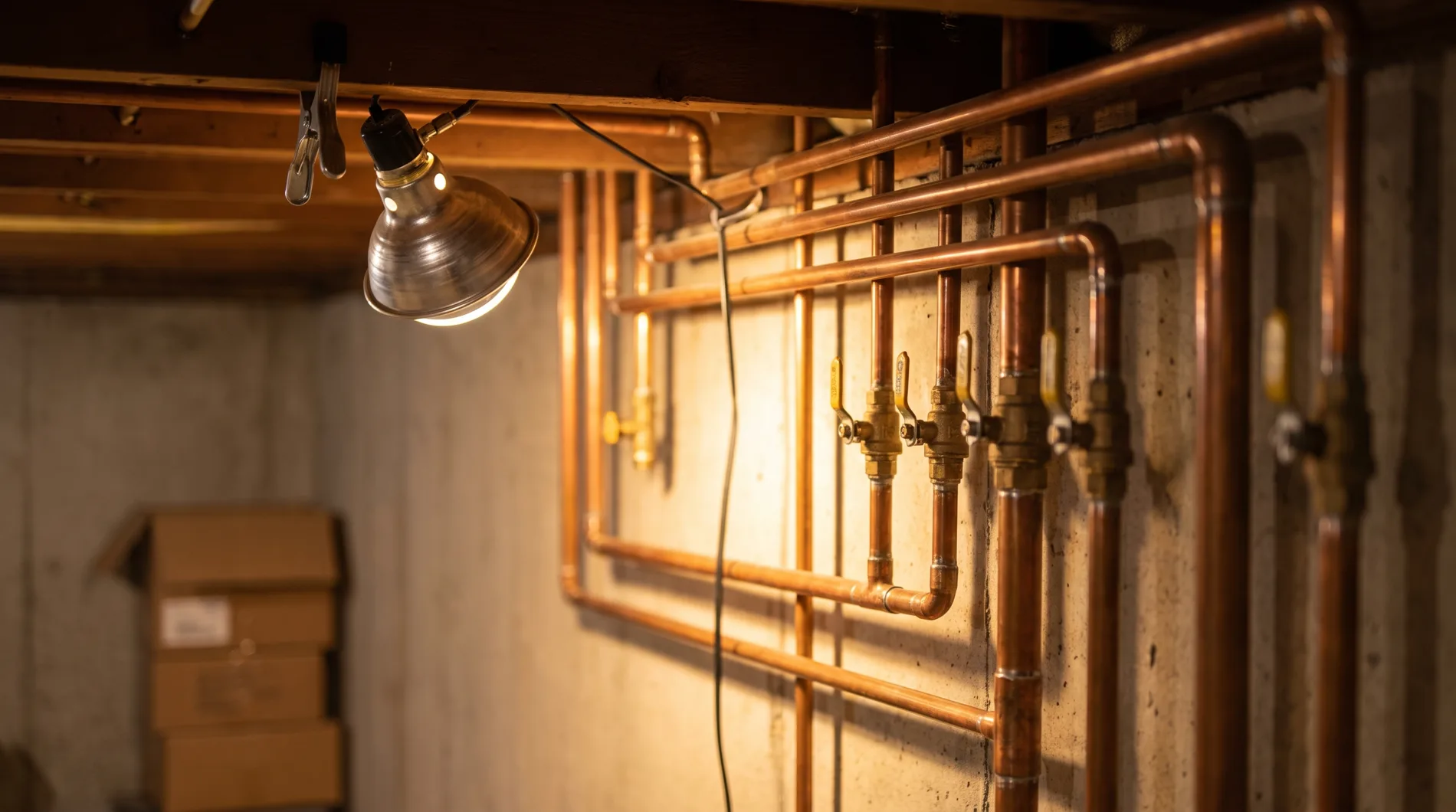 Clean copper supply runs in a Twin Ports basement