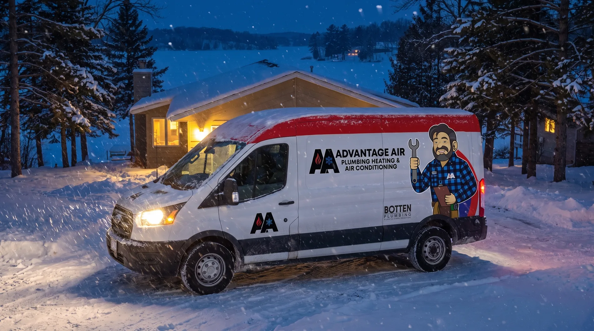 Advantage Air van on a late-night emergency call