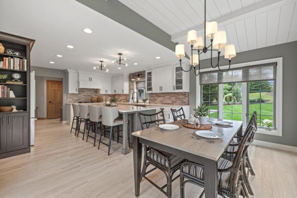 Dining area addition with big windows