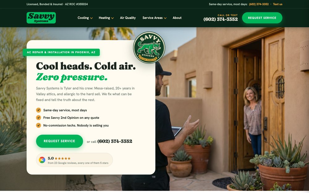 Savvy Systems website design