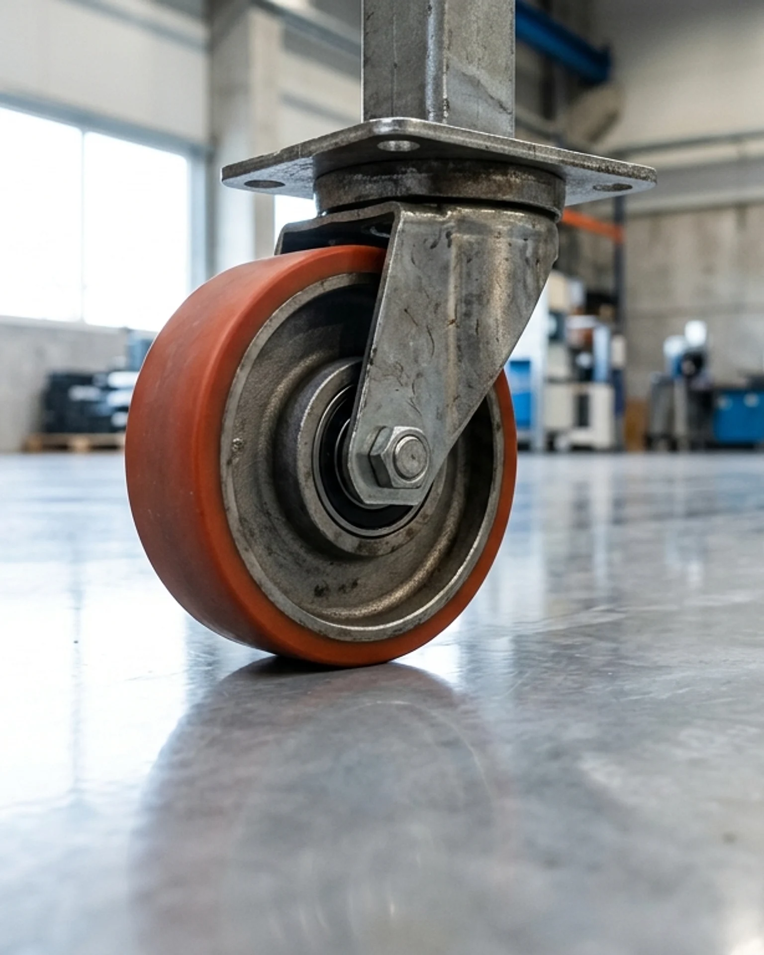 Light duty casters protecting a finished floor