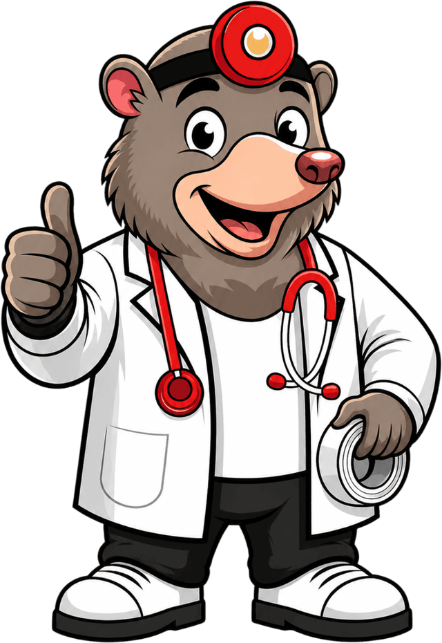Crawl Space Doctors bear giving a thumbs up