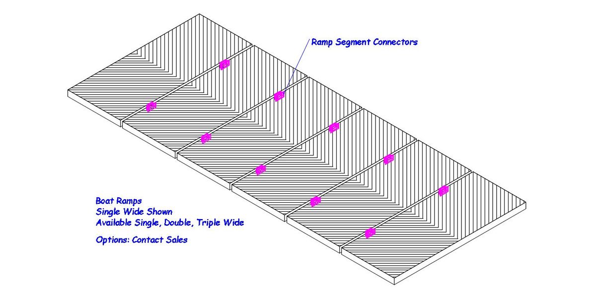 Precast boat ramp planks with V groove