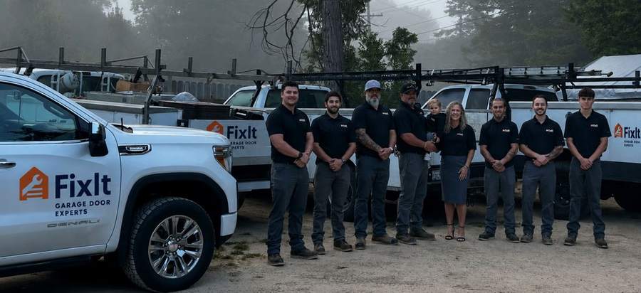 The FixIt Garage Door crew with their service trucks