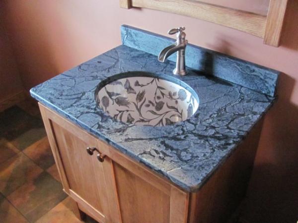 Blue granite bathroom vanity top