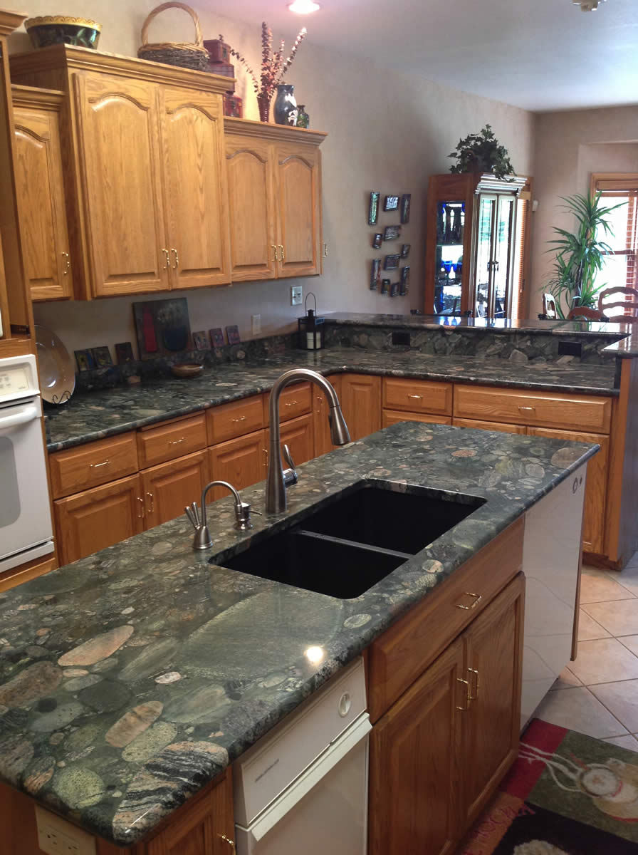 Marble and quartzite natural stone countertop installation