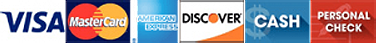 We accept all major credit cards and cash