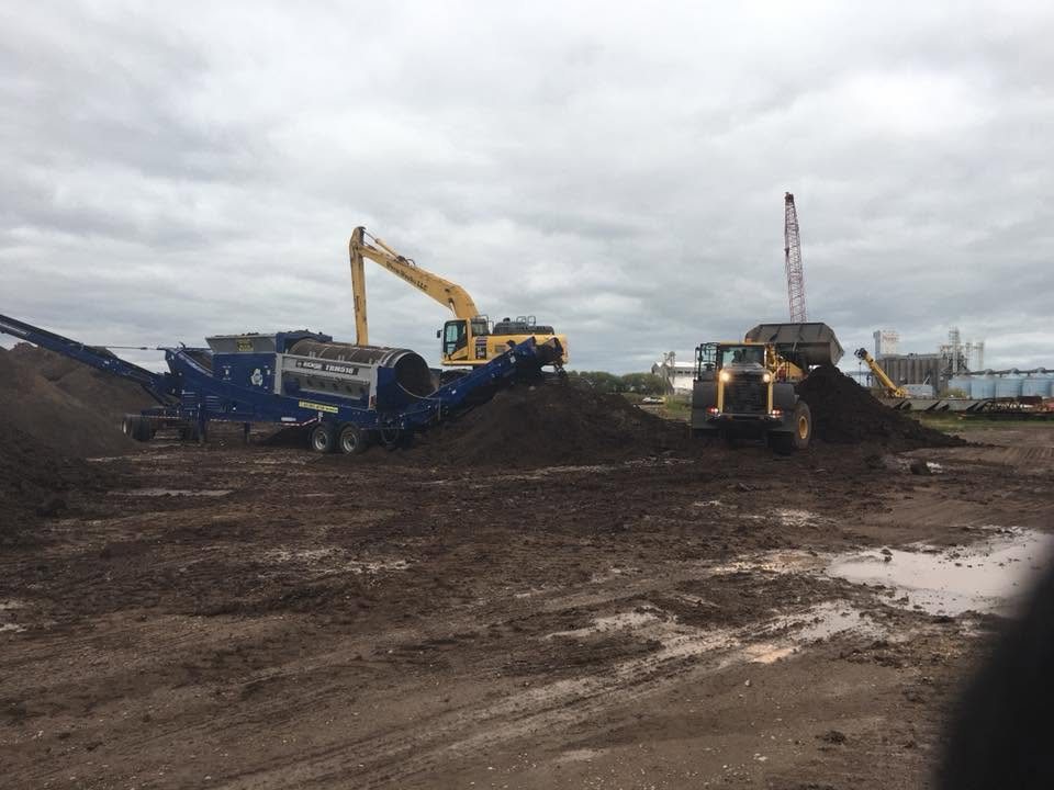 Heavy equipment working a landfill site