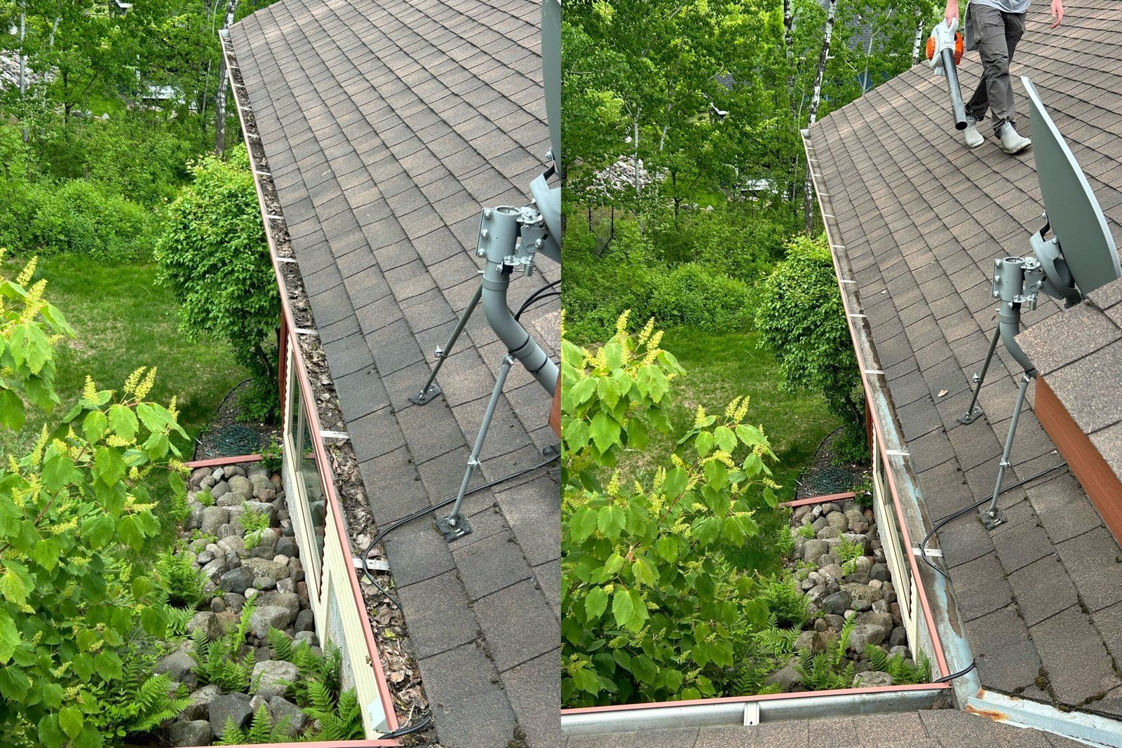 Gutter whitening before and after