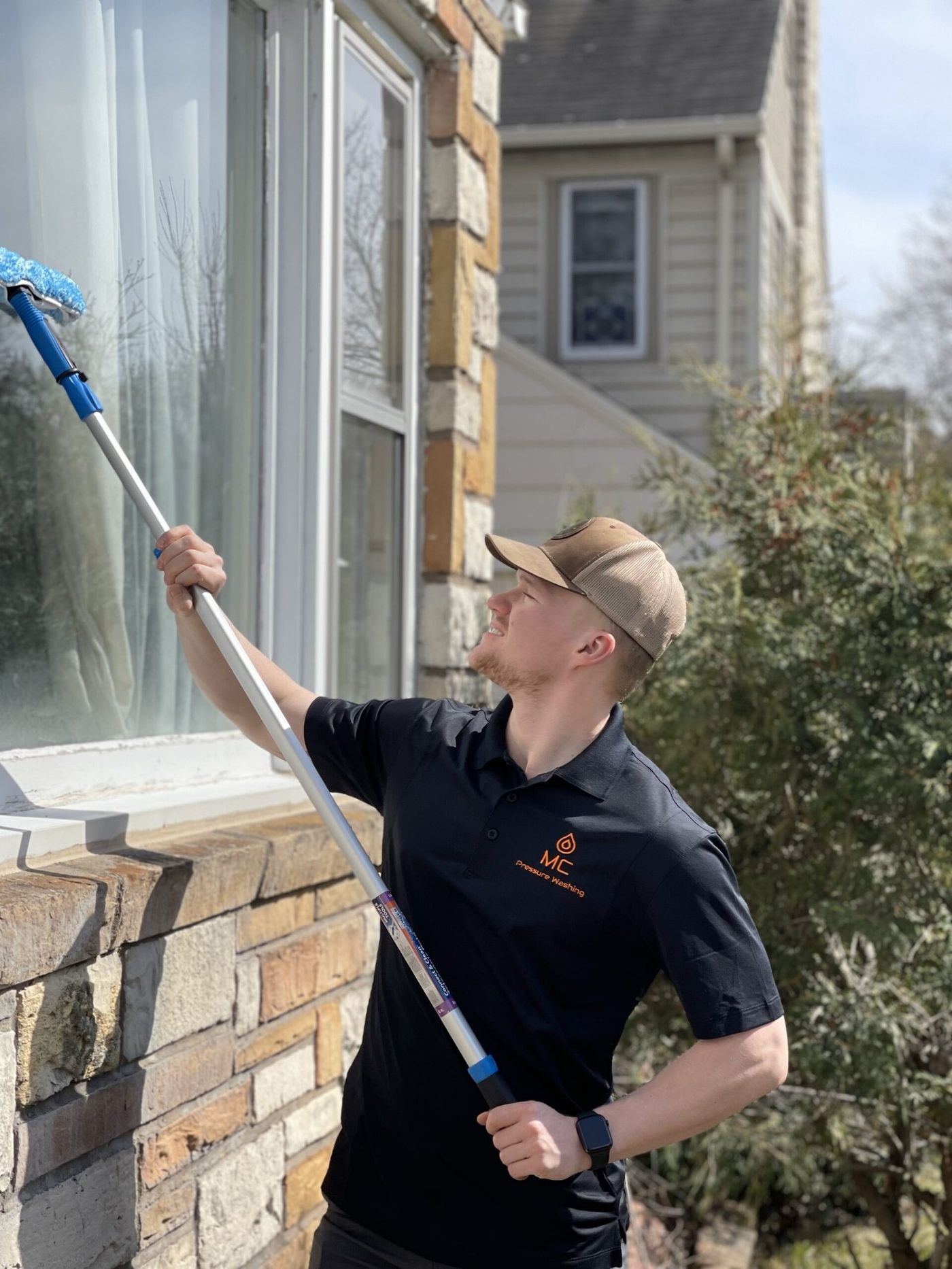 Freshly cleaned exterior windows on a Duluth home