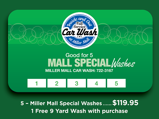 Real Miller Mall Special washes 5-pack card