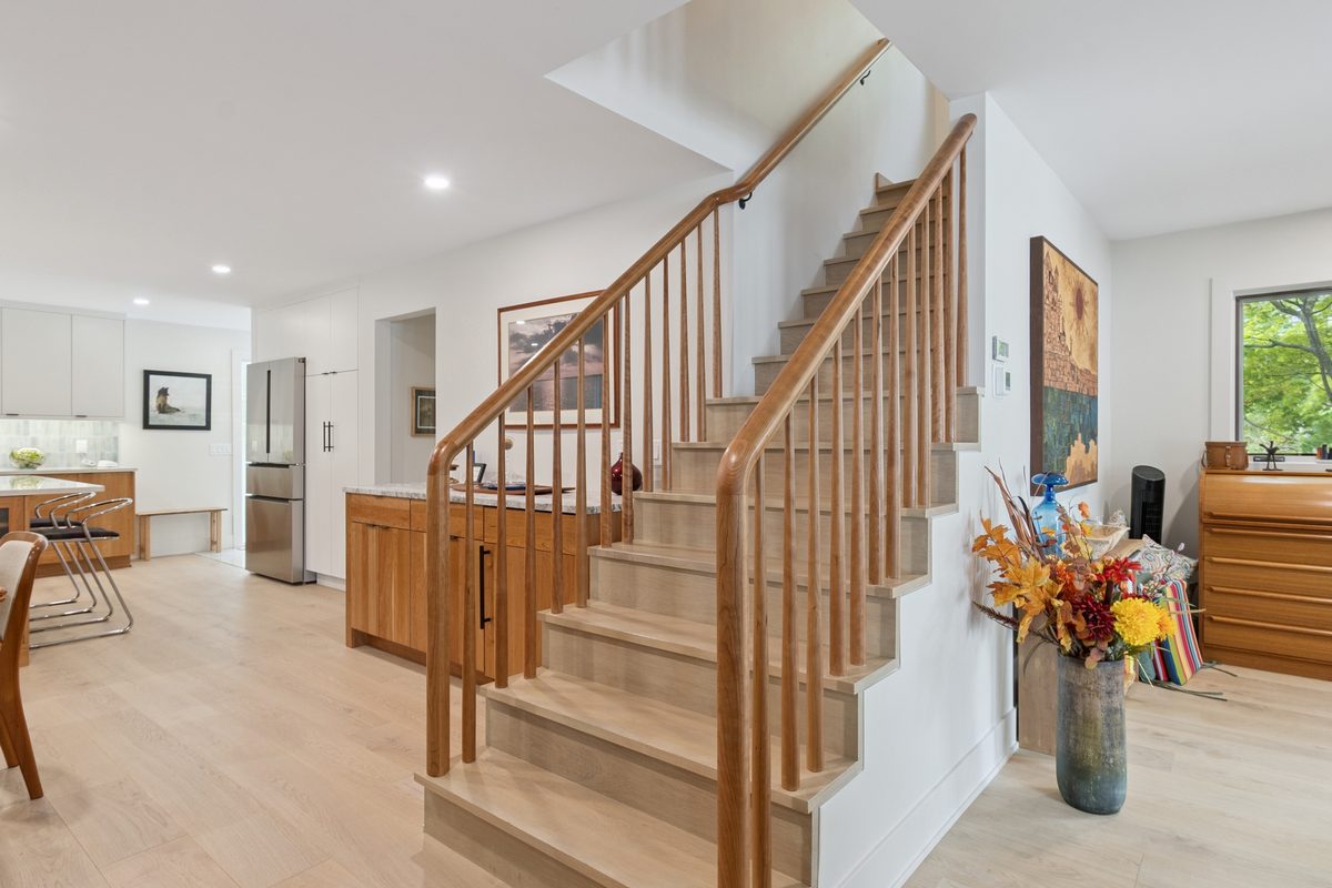 Custom oak staircase remodel, Chelsea MI