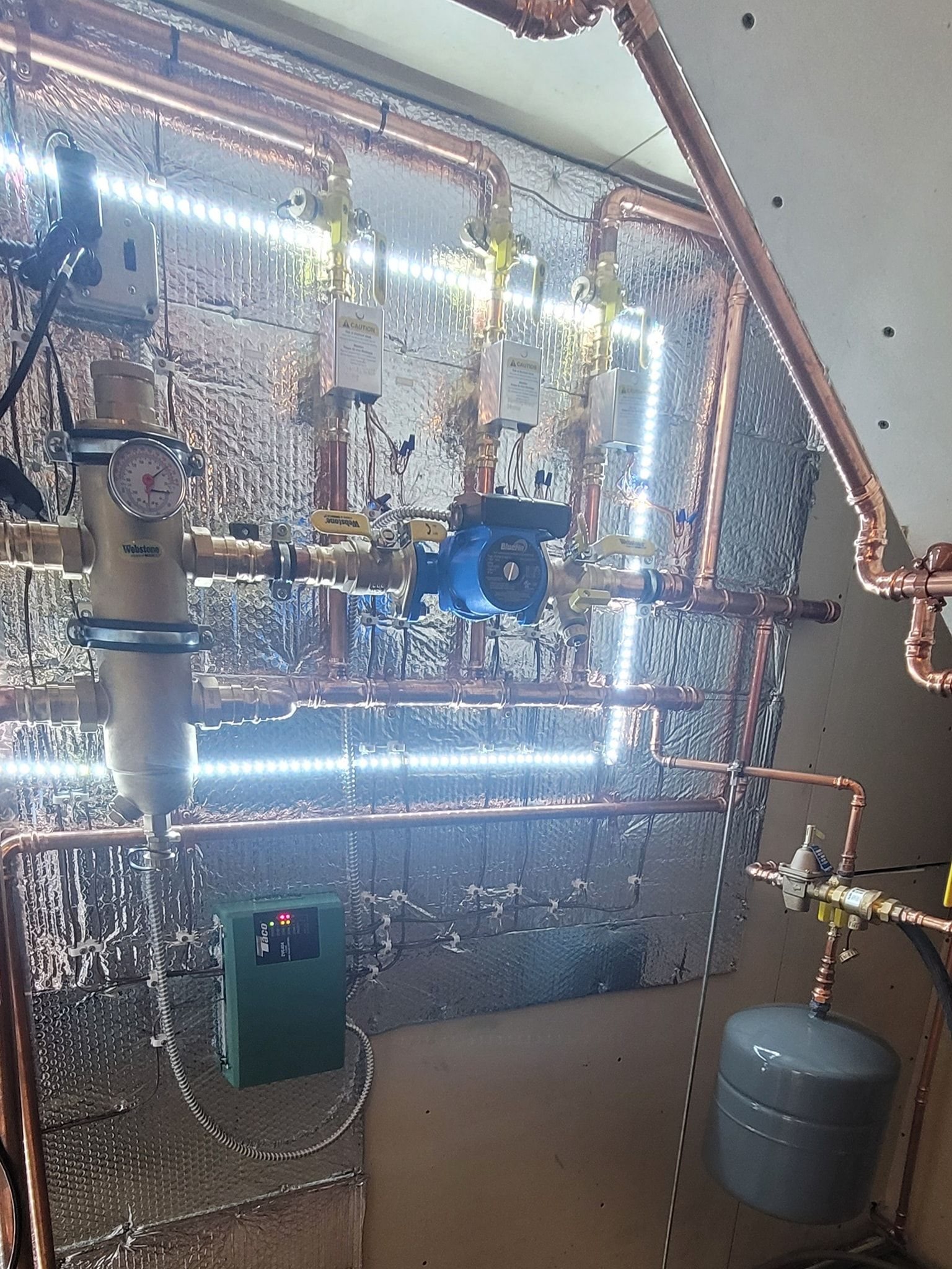 Real Northland Air boiler installation with copper piping