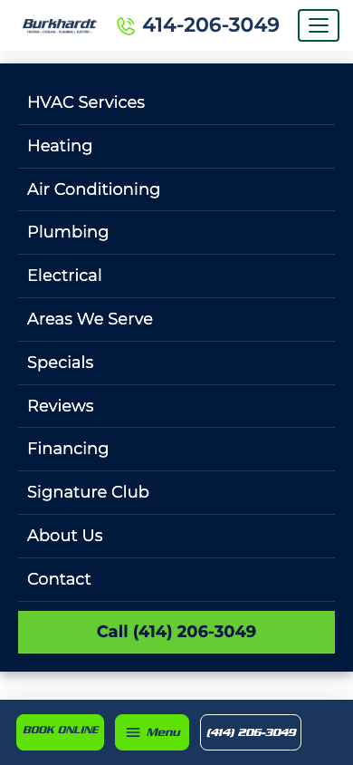 Burkhardt mobile menu open