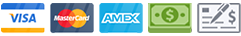 Payment methods we accept