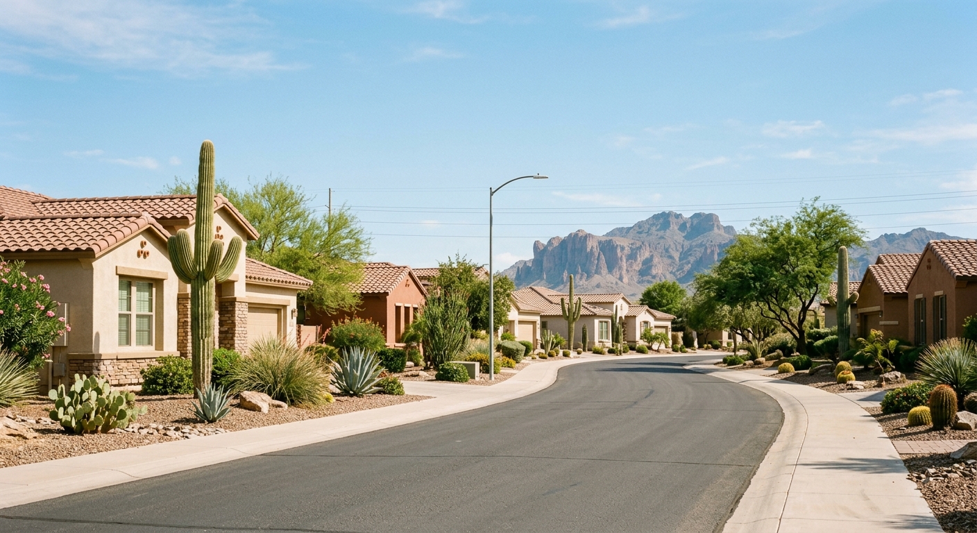 Southwestern homes in a Tempe neighborhood