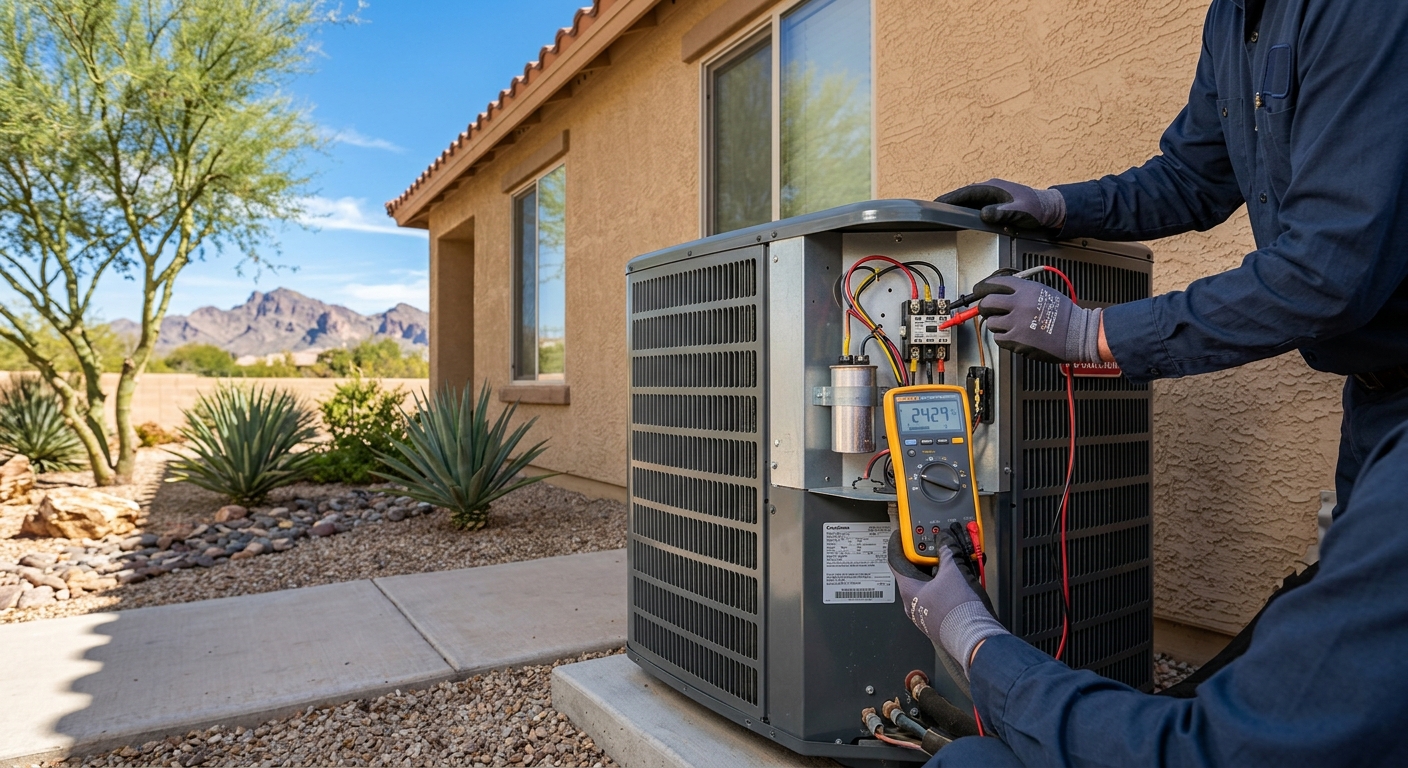 A residential heat pump outdoor unit