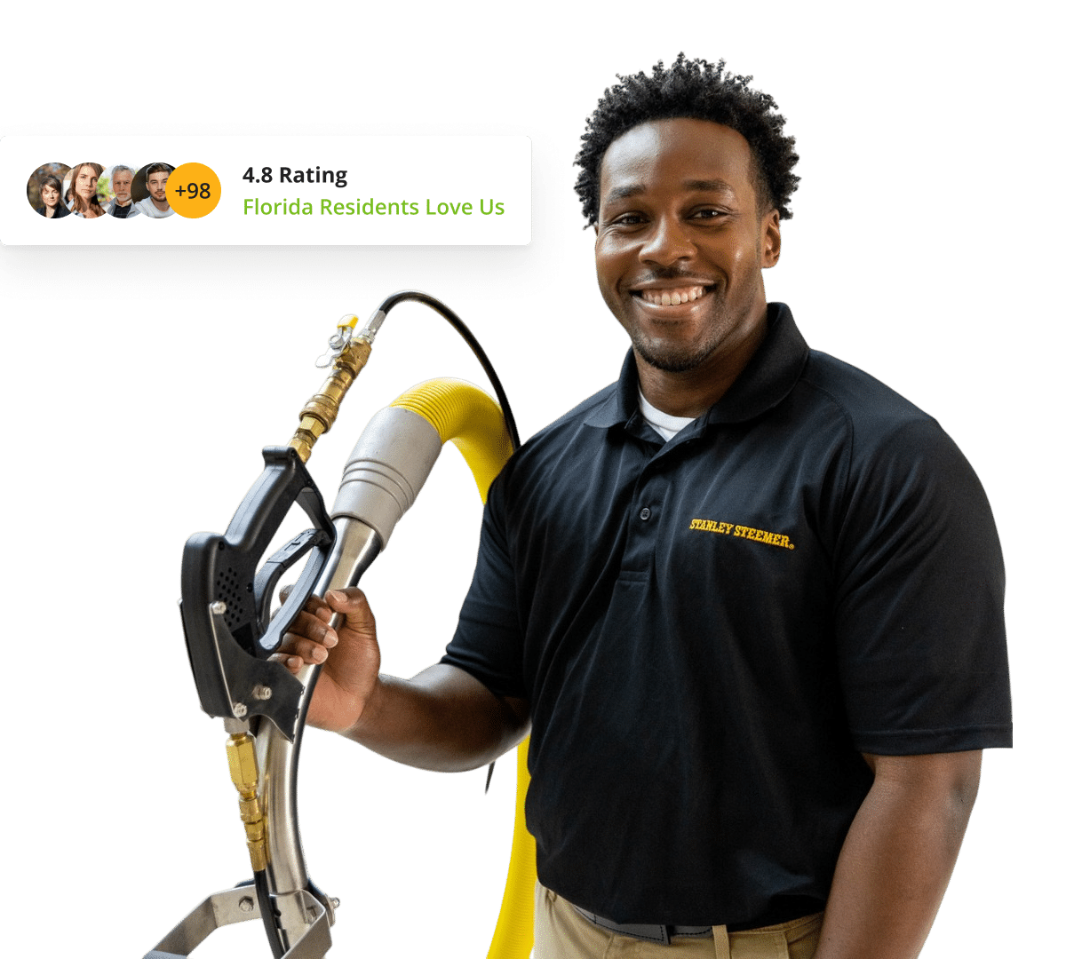 Stanley Steemer technician with professional cleaning equipment