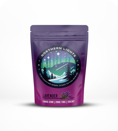 Northern Lights Lavender CBN sleep gummies jar