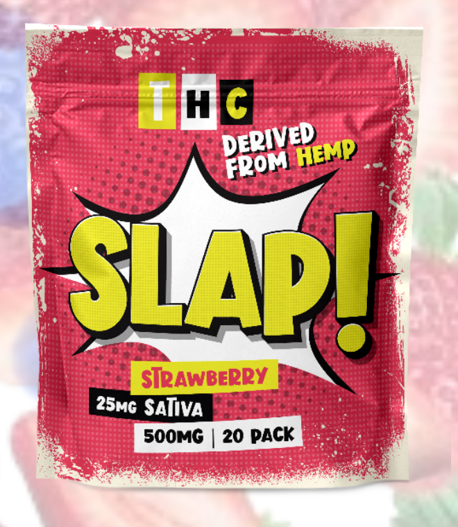 Slap! Strawberry · 25mg D9 THC Gummies