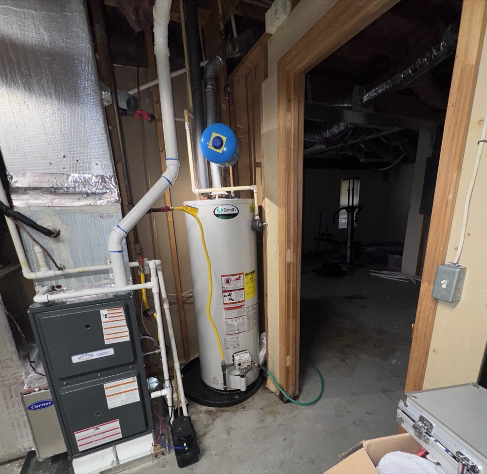 New 50 gallon gas water heater installed